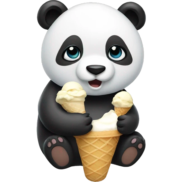 Panda eating ice cream emoji