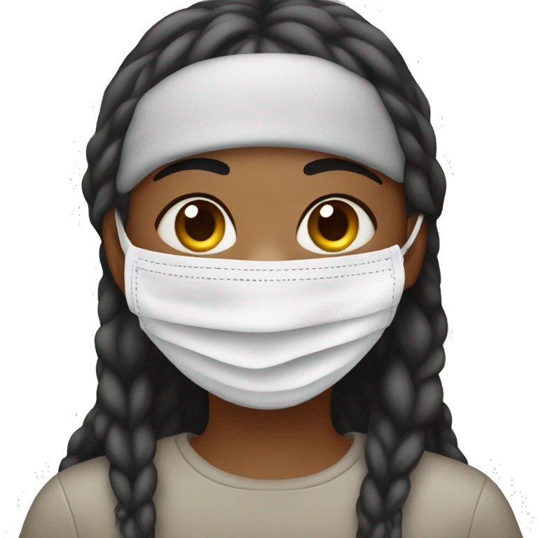 A sick girl have mask  emoji