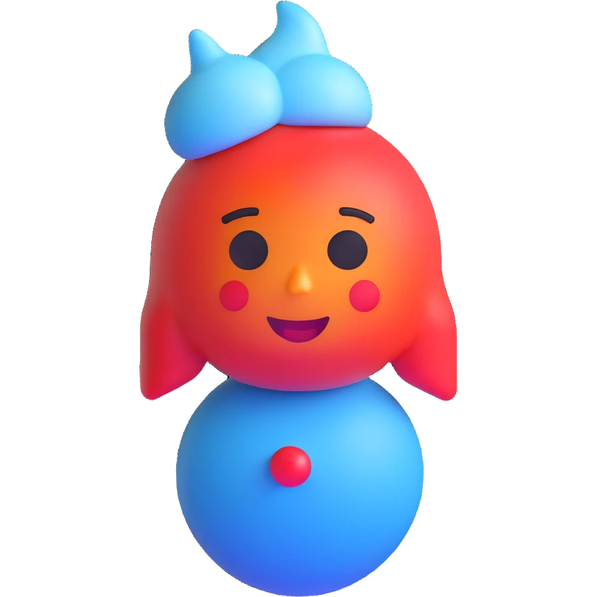 a female emoji with a red, heated core and frosty blue exterior, symbolizing menopause hot inside cold outside emoji