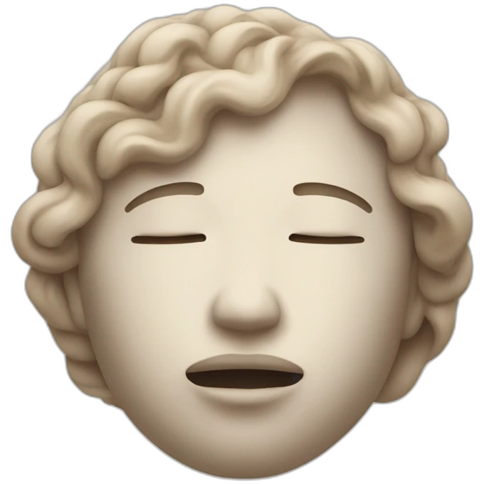An emoji depicting a serene face with closed eyes, gently inhaling and exhaling, surrounded by a calming swirl of wind. emoji