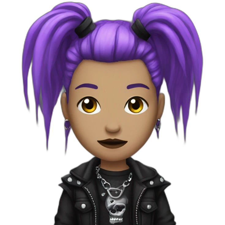 Goth punker with piercing emoji