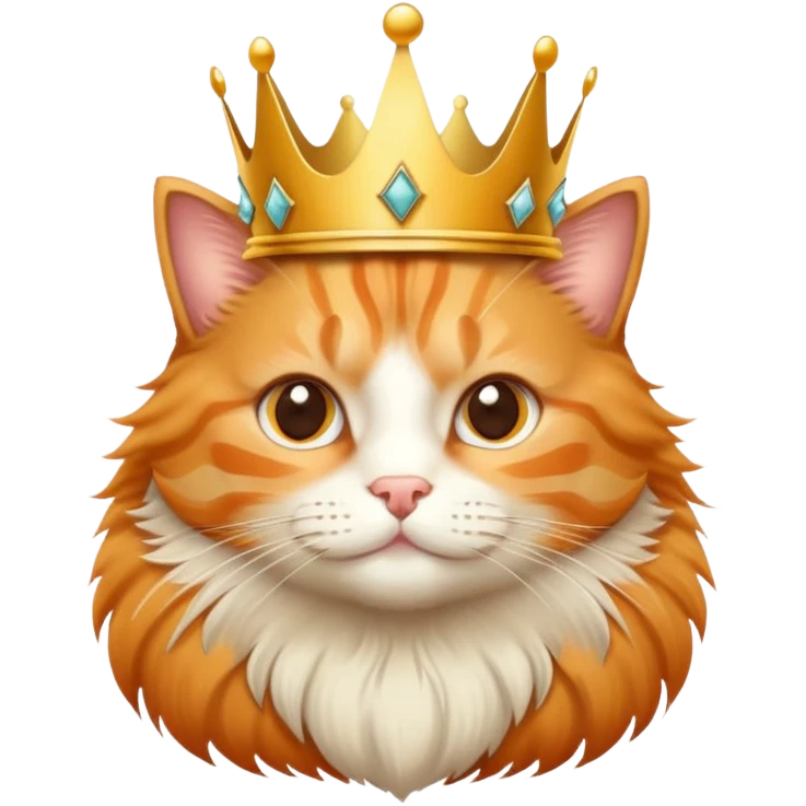 Orange tabby with crown emoji