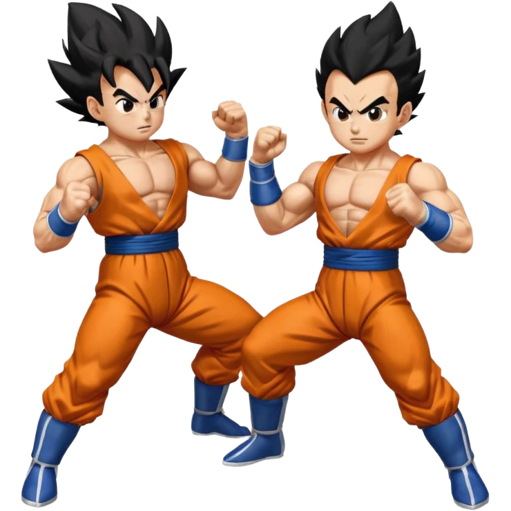 Goku and Vegeta in white backround emoji