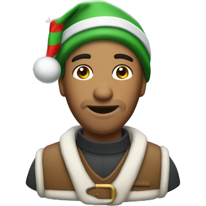Un poco con el gorro de Navidad emoji