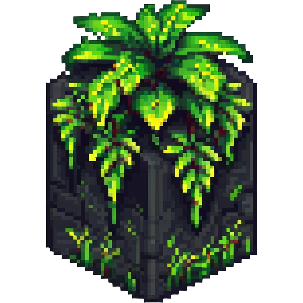 blocky pixelated Minecraft grass block emoji, less realistic emoji