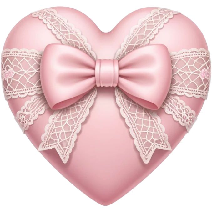 light pink heart wrapped in lace bow emoji