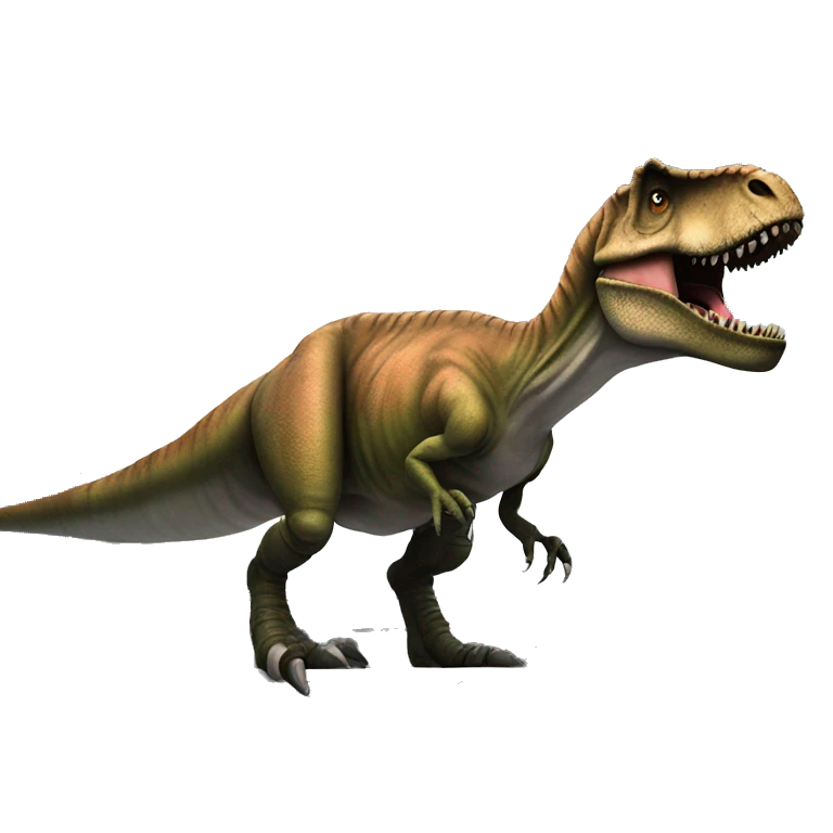 t-rex on a space-ship emoji