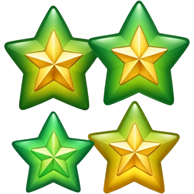 stars with golden and green colours emoji