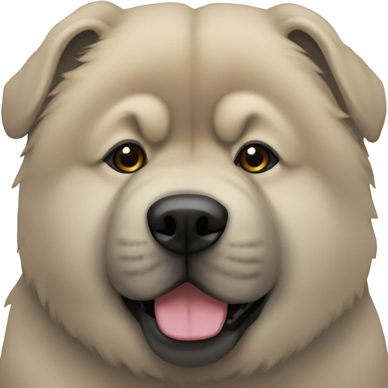 Beige grey chow-chow black muzzle emoji