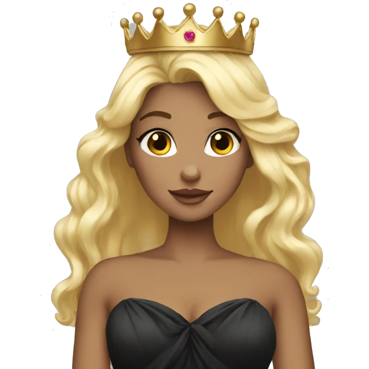 Black dress princess blonde crown emoji