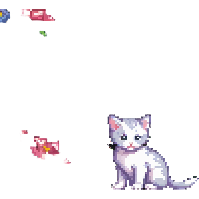 Kitten smells flowers emoji