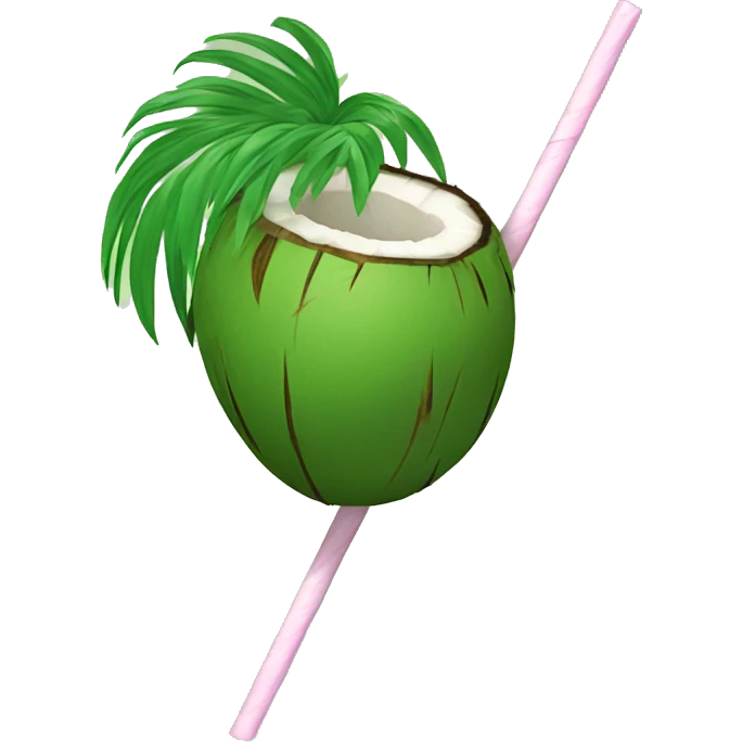 green coconut with a straw emoji