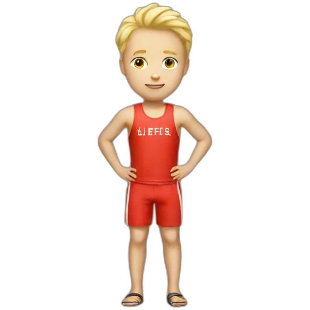 blonde boy in lifeguard tank top  emoji