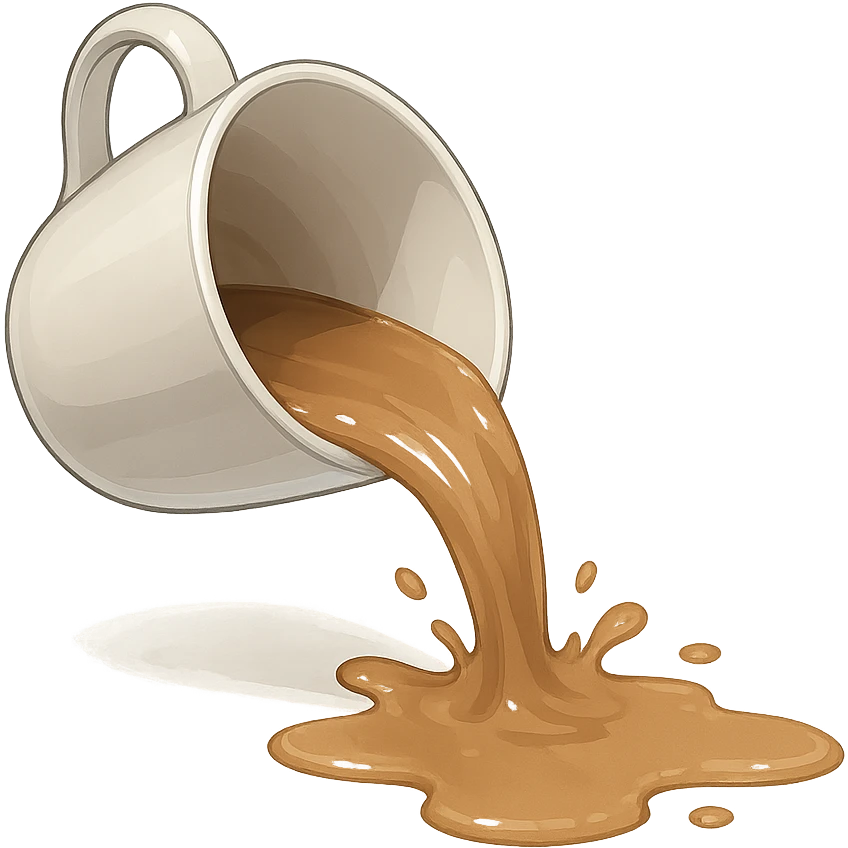 spilled cup, no background emoji
