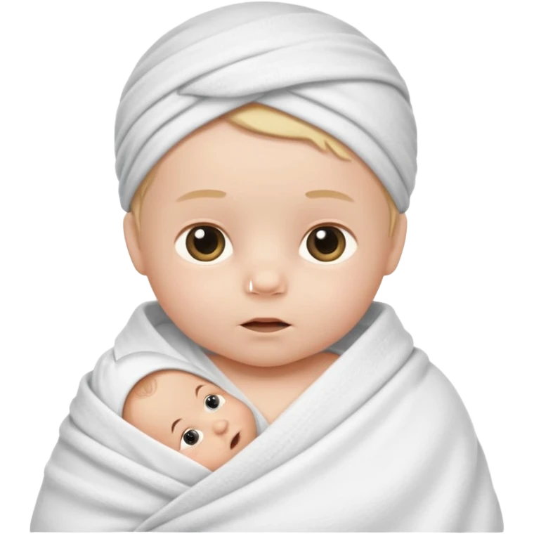A baby boy wrapped up in a swaddle emoji