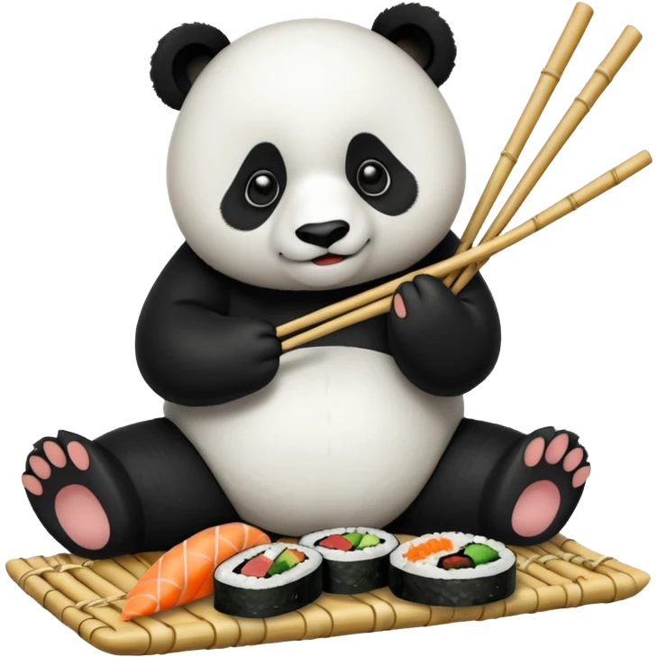 Panda eating sushi emoji