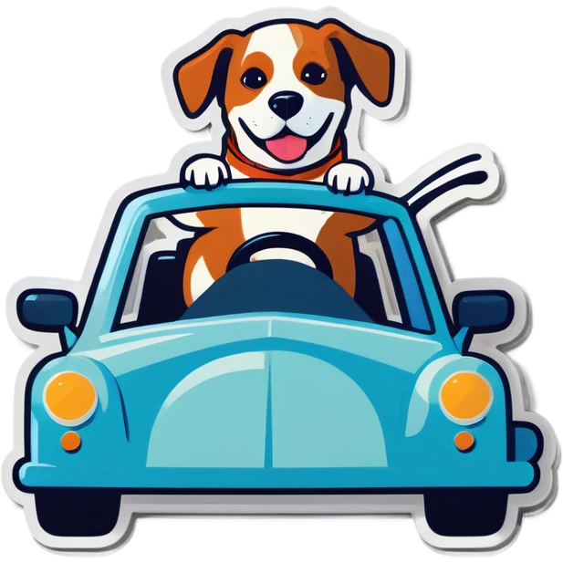 Dog driving a car emoji