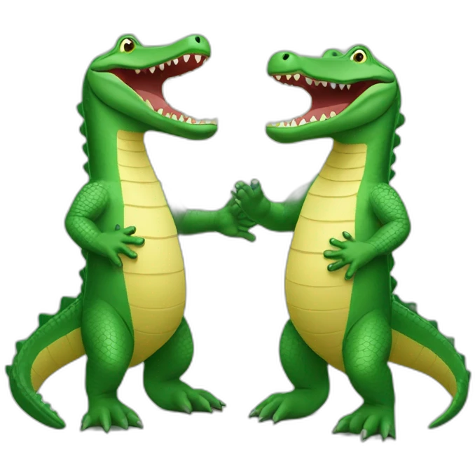 2 alligators give each other high five emoji