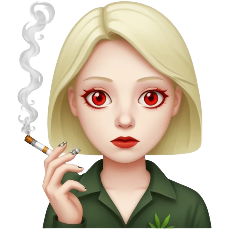 Low red eyes while smoking weed emoji