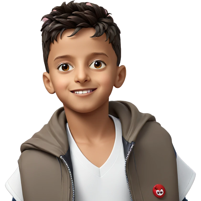smiling boy in jacket emoji