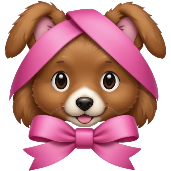 כלב עם סרט ורוד emoji