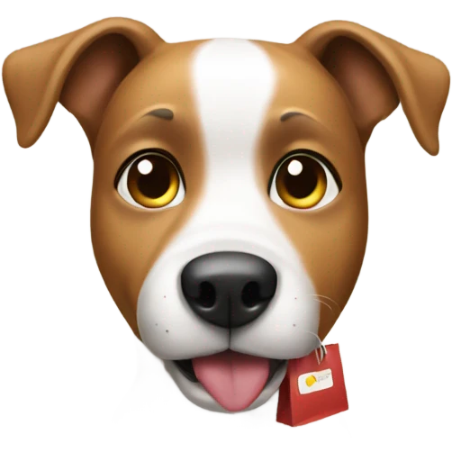 a dog going shopping  emoji