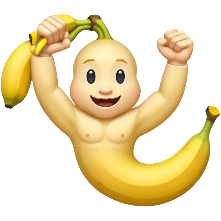 happy banana flexing biceps emoji