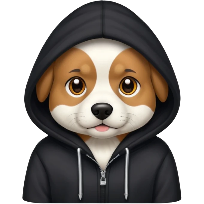 Dog wearing a hoodie emoji