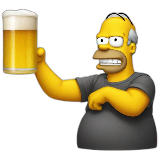Homer drink beer emoji