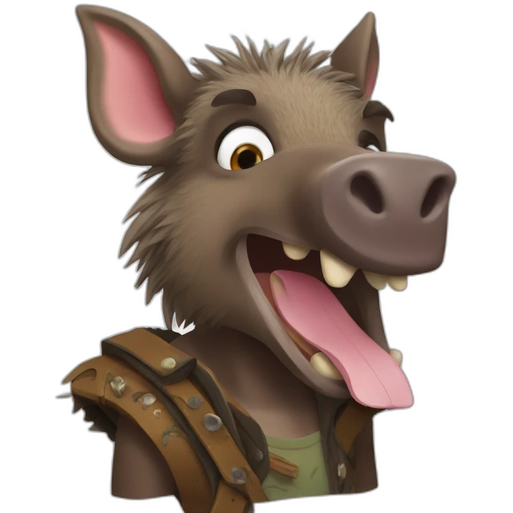 Wild boar rock and roll emoji