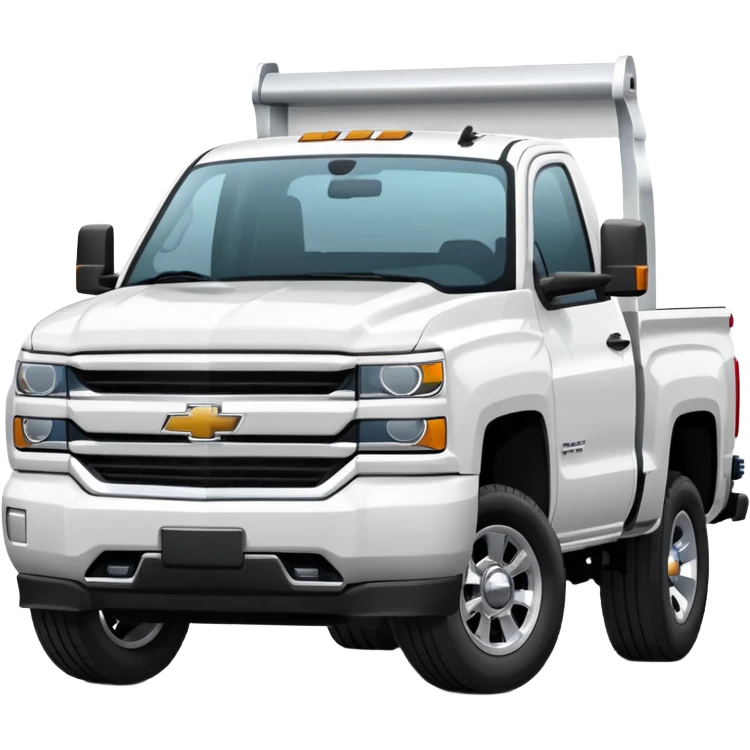 Modern Chevrolet truck in white emoji