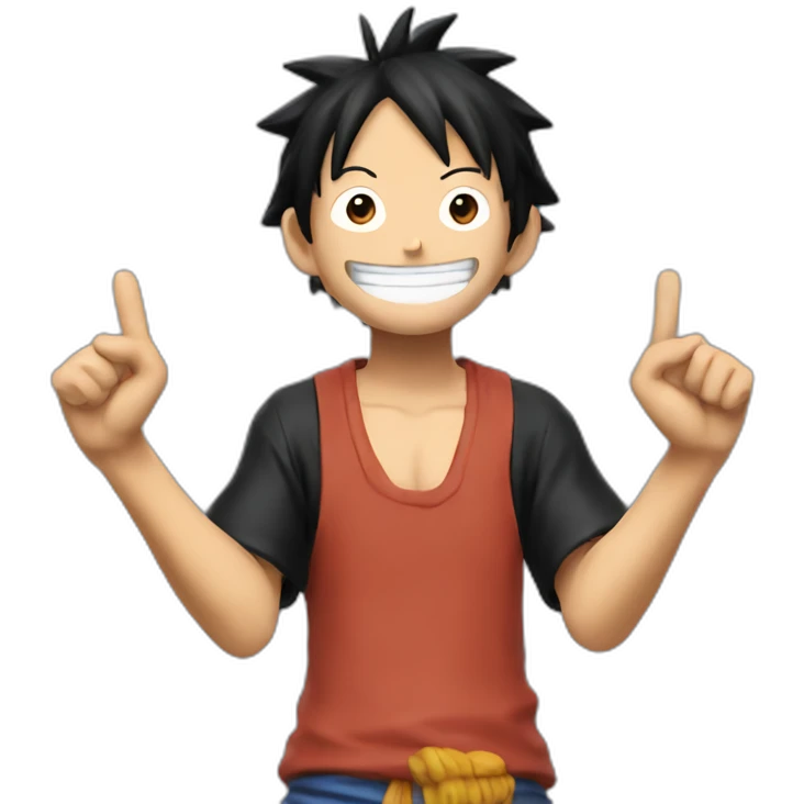 luffy hands up two choices  emoji