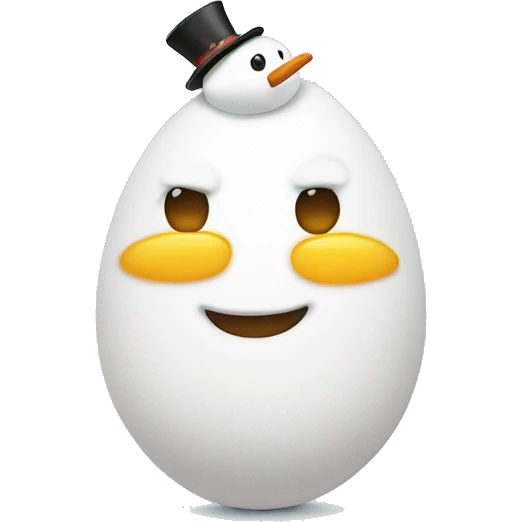 egg on a snowman’s body emoji