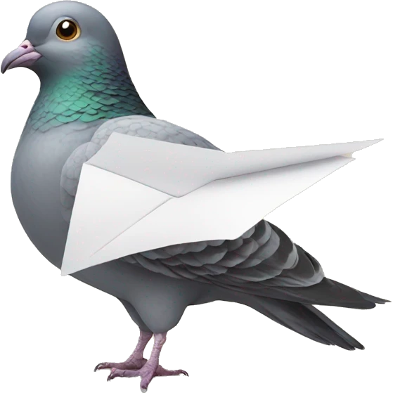 pigeon holding letter emoji