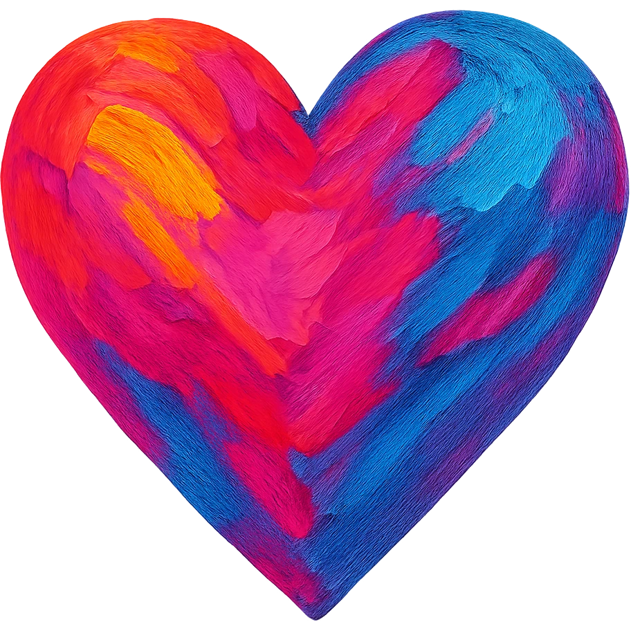 heart with a painterly gouache effect emoji