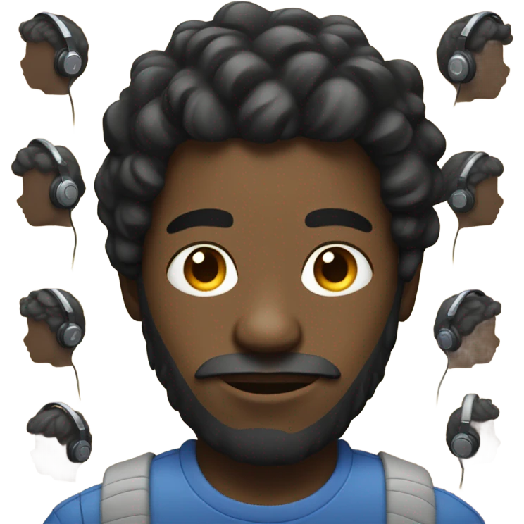 Black dude with twists wearing headset  emoji