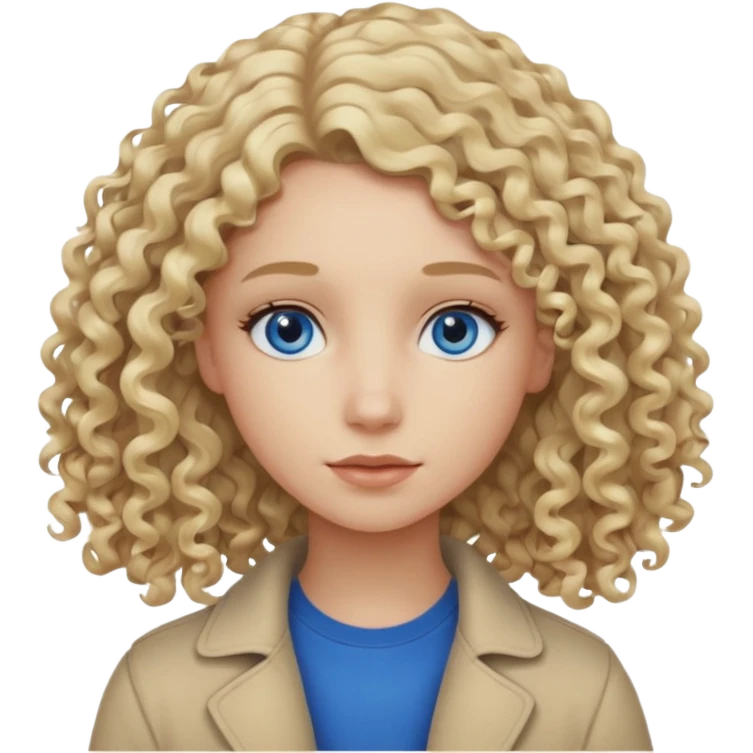 Curly blond blue eyes. Long hair cool beige blond. Longer hair beige ash blonde. emoji