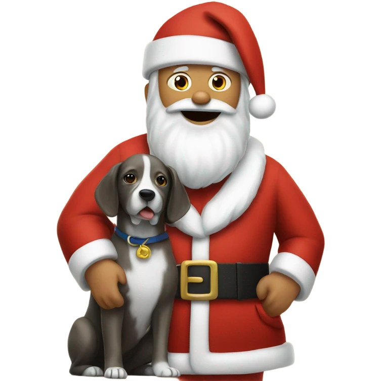 Santa with dog emoji