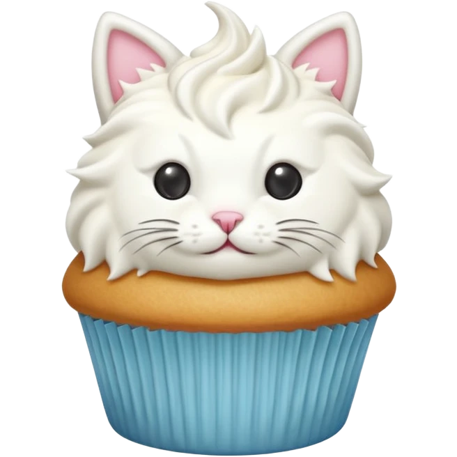 White cat shaped cupcake with legs  emoji