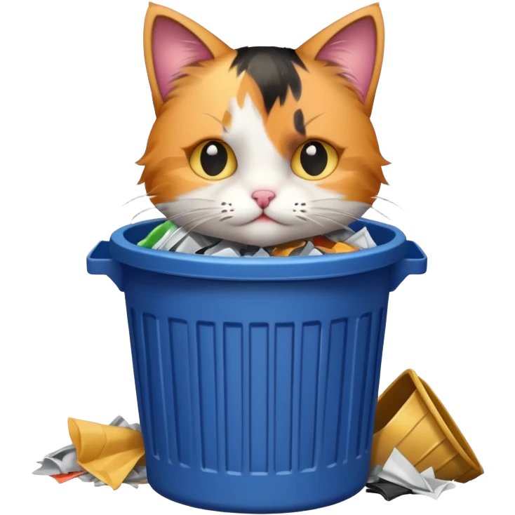 Kitty in a trash can emoji