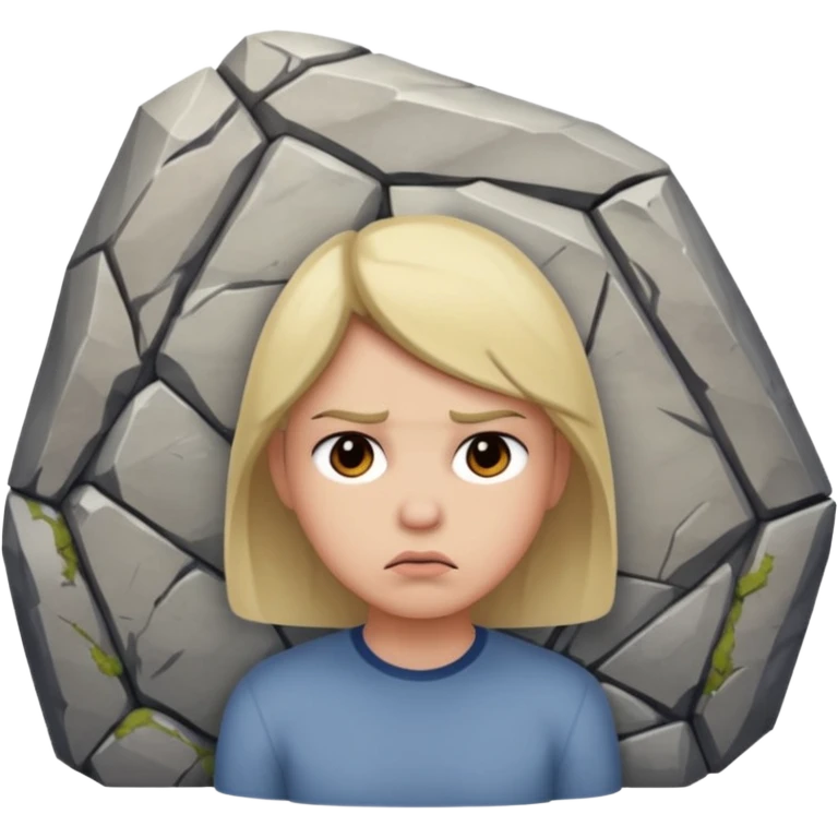 Pouting face  gray rock stone  emoji