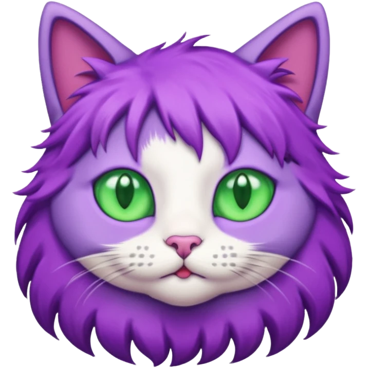 purple haired cat emoji