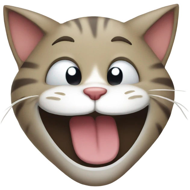 laughing cat being silly and sad emoji