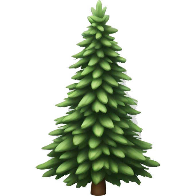  actual white fir christmas tree isolated.  emoji