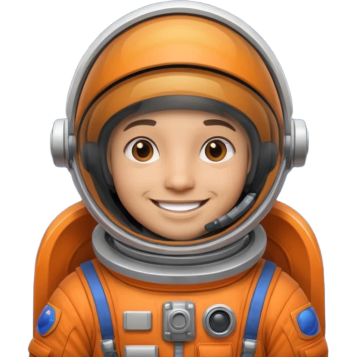 Engineer in an orange astronaut suit emoji