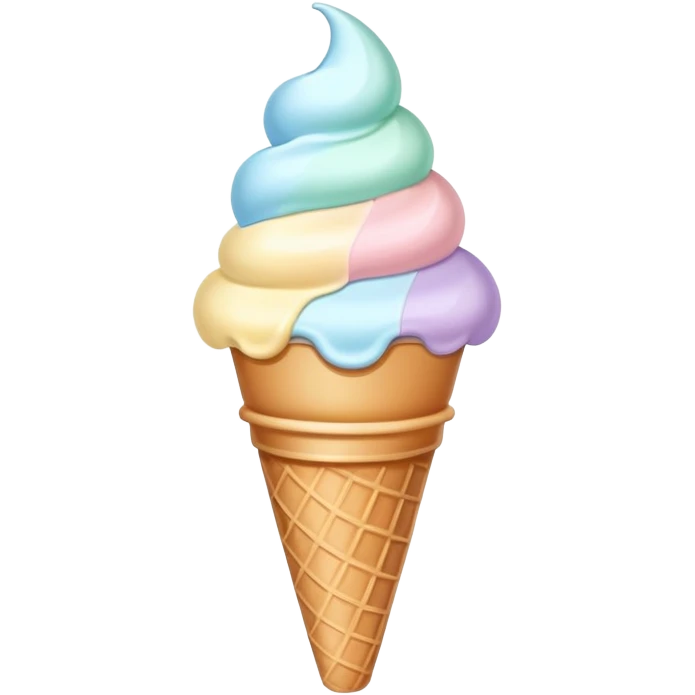Ultra simple ice cream cone with flat colors and no details emoji