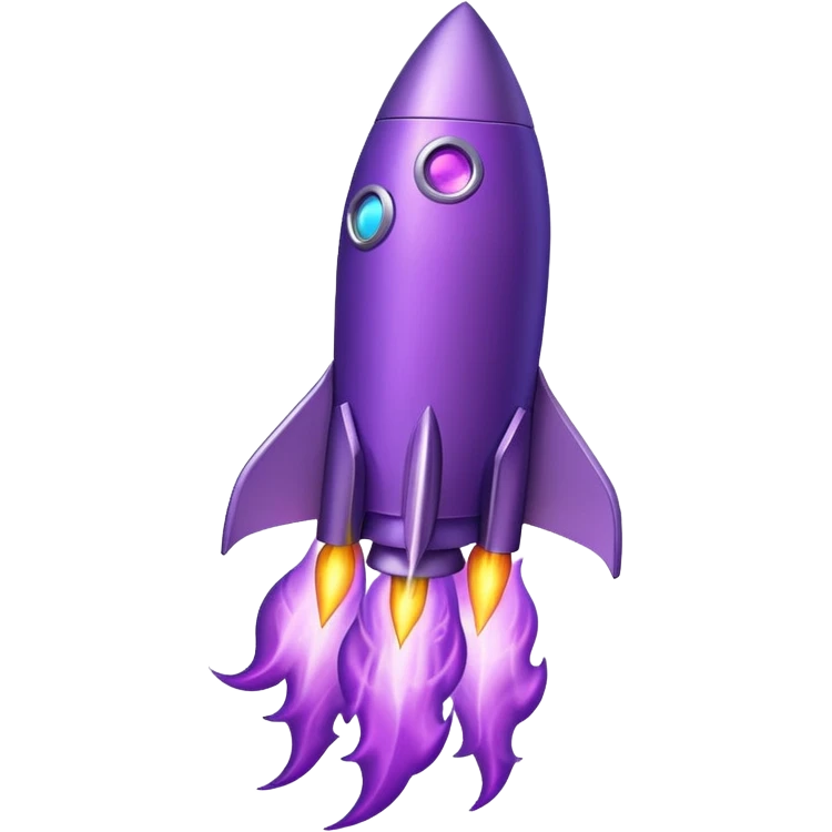 purple rocket purple flame emoji