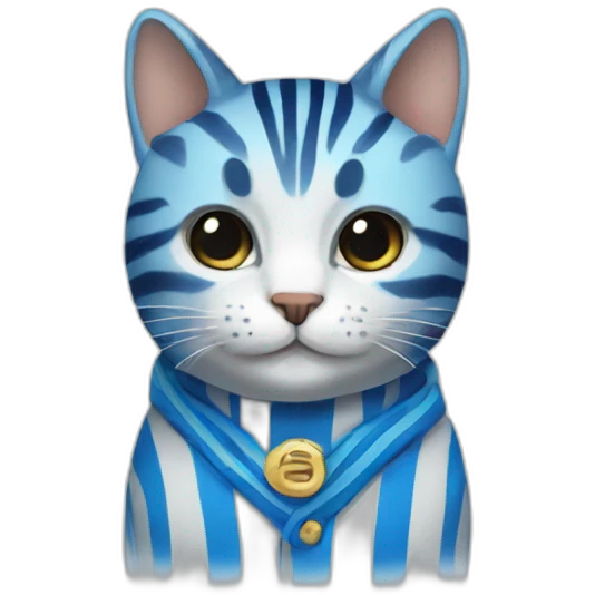 blue striped stylish cat emoji