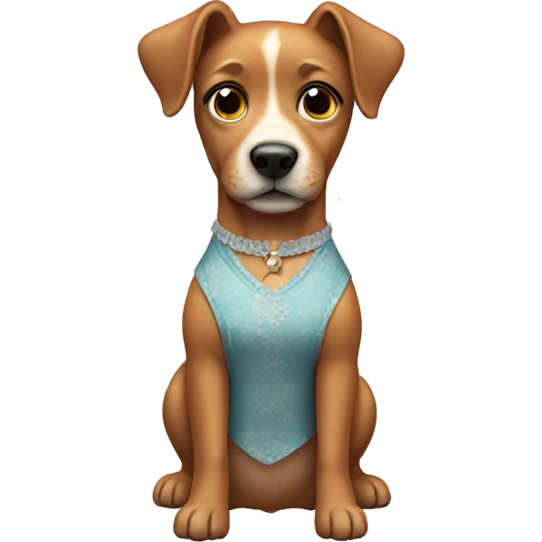 Dog wearing a dress emoji