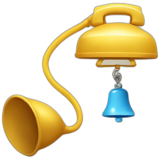 floating phone and floating bell emoji